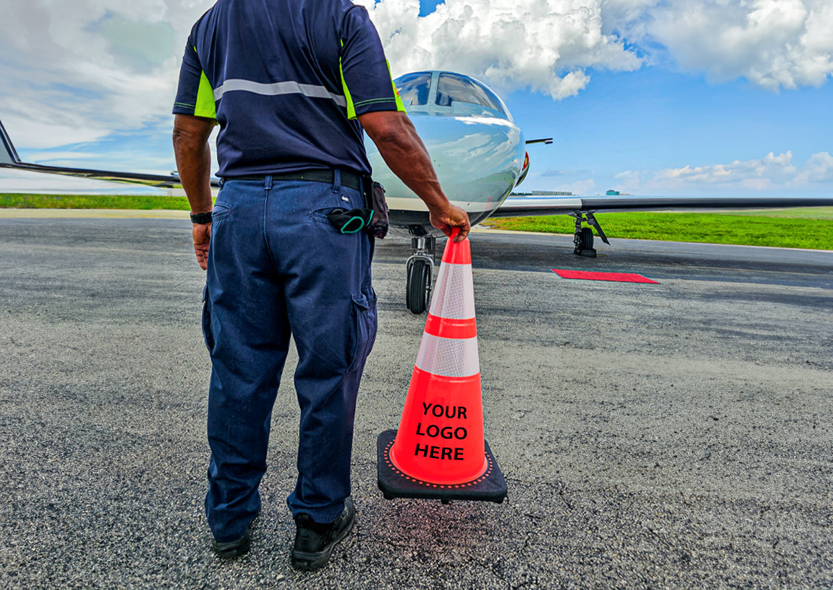 Orange Traffic Cone with Your Logo image 3