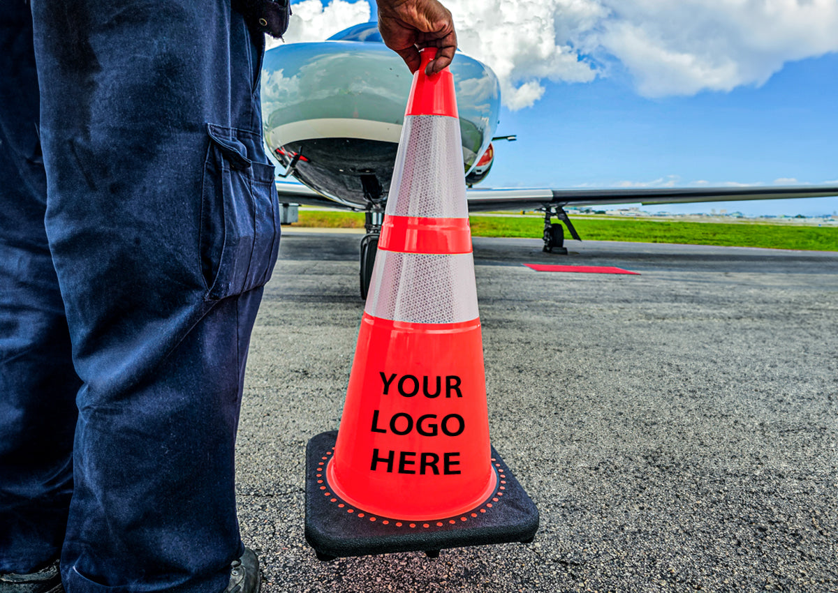 Orange Traffic Cone with Your Logo image 2