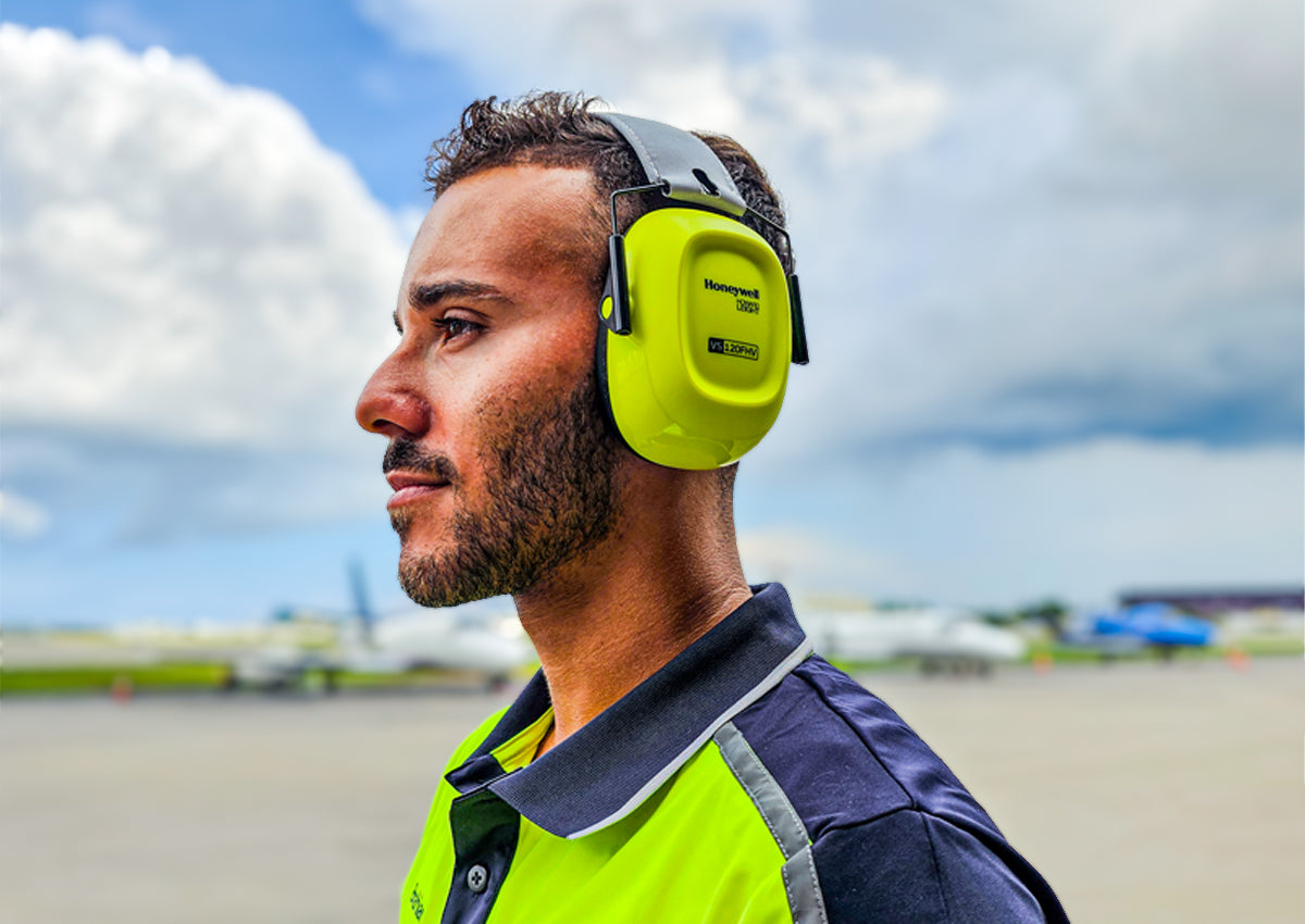 Hi-Vis Yellow Folding Passive Earmuff