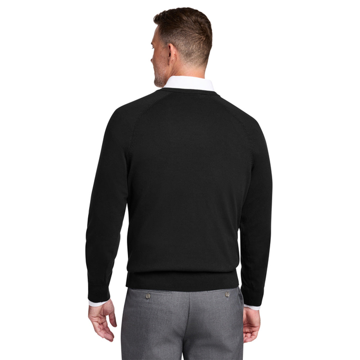 Cotton Stretch V-Neck Sweater Back 