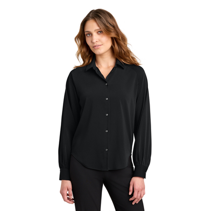 Black Mercer+Mettle Women’s Long Sleeve Buttery Soft Blouse