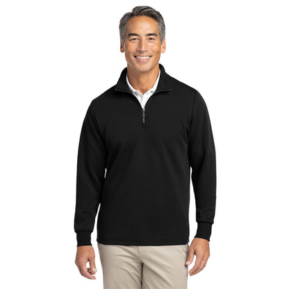Black Double Knit Quarter Zip Pullover