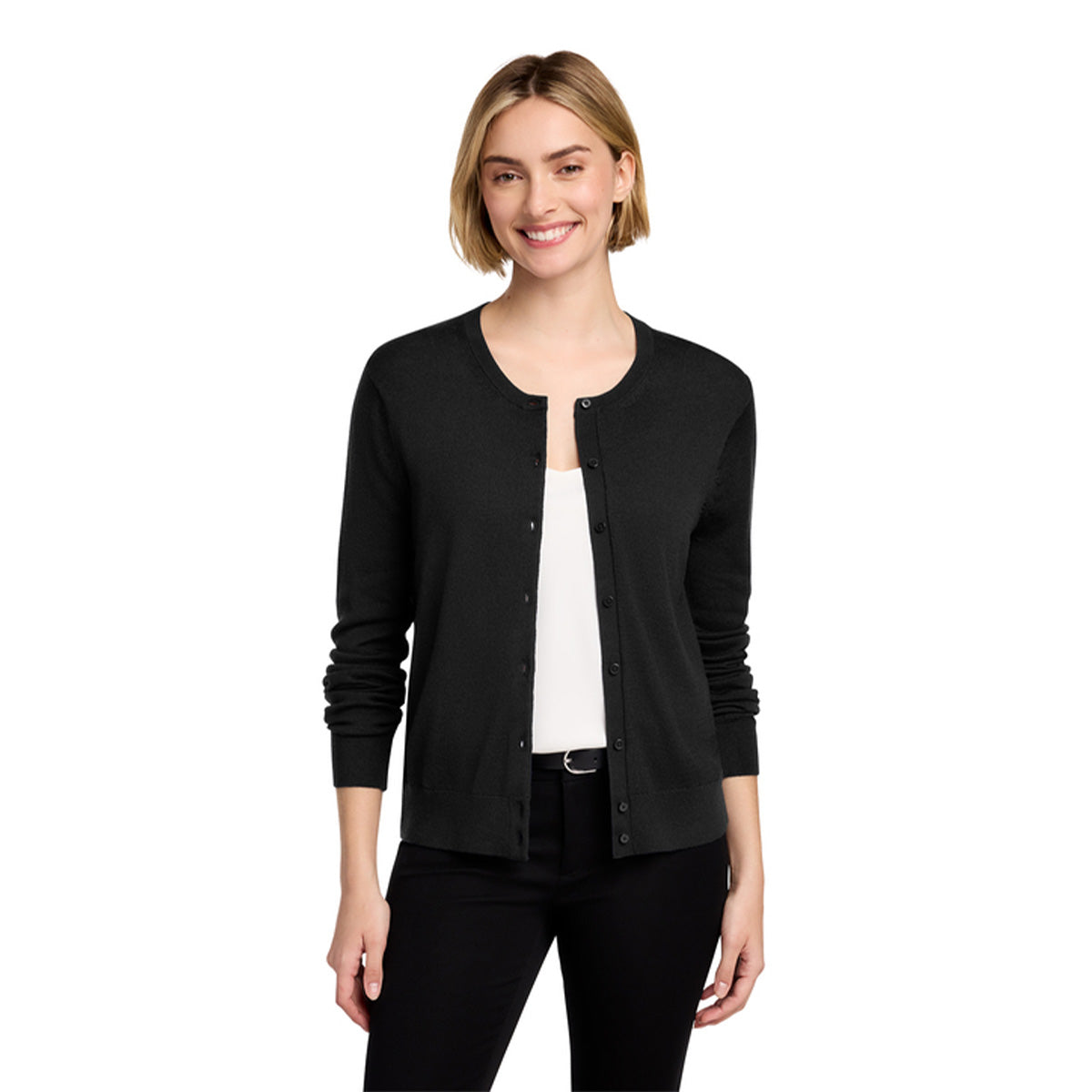 Black merino cardigan sweater