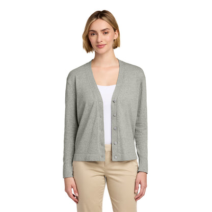 Gray Cotton Stretch Cardigan Sweater