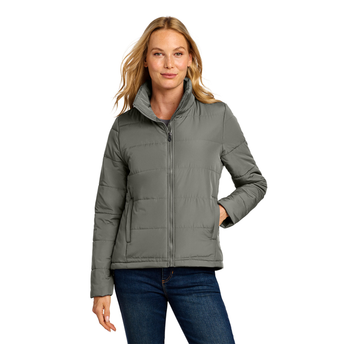 Gray Port Authority® Women's Puffer Jacket