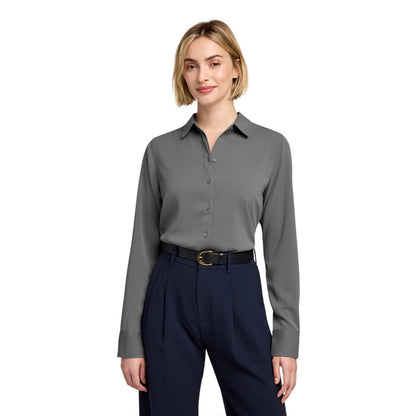 gray satin blouse 