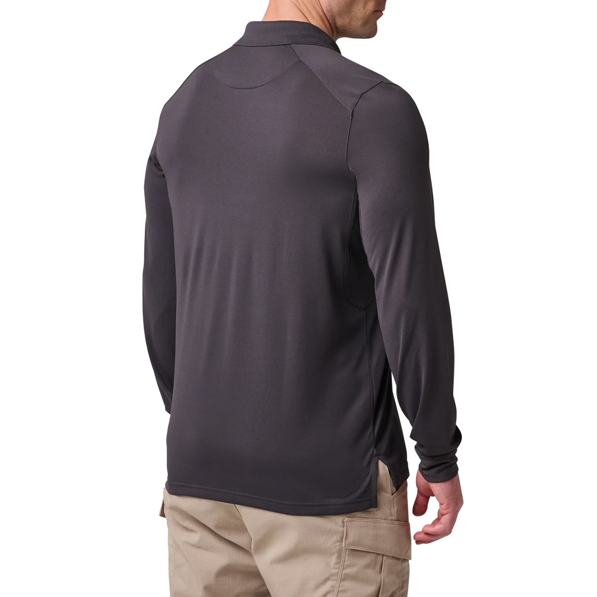 511 heelios long sleeve polo gray back