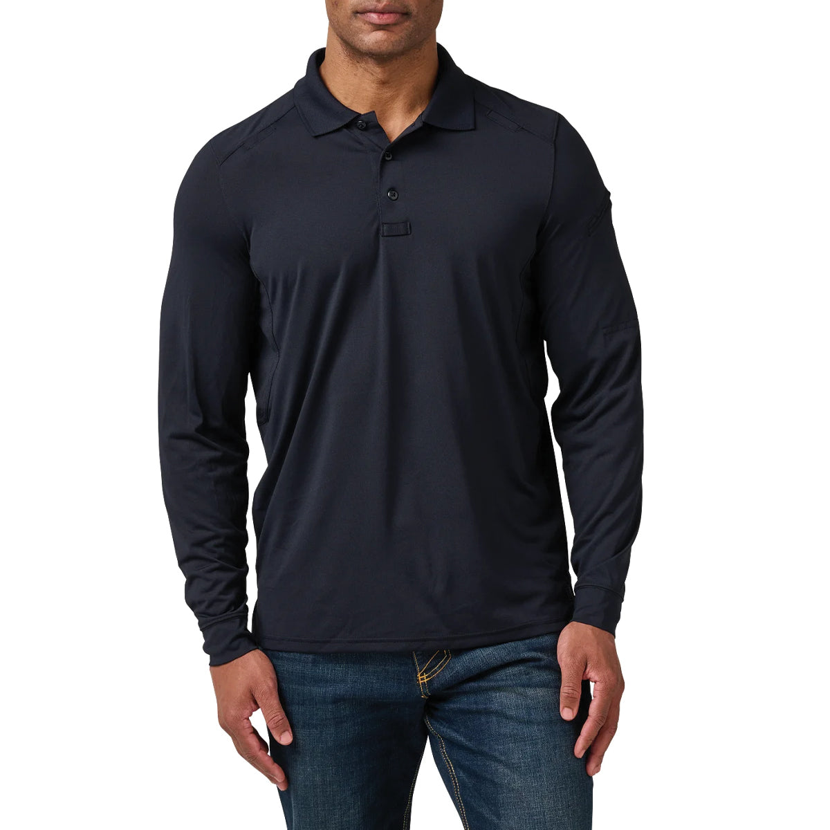 Heelios blue long sleeve polo shirt 