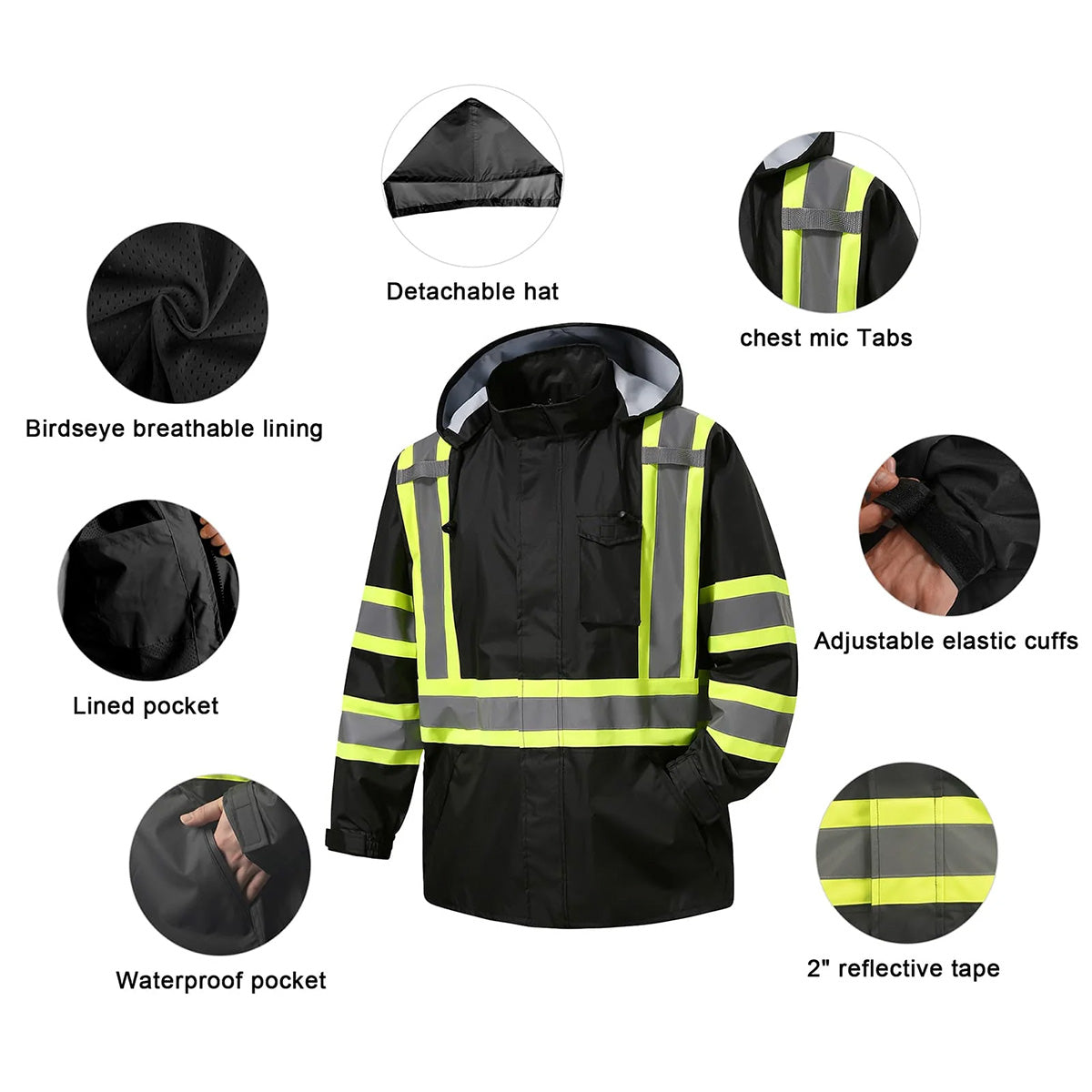 Hi visibility Rain suit jacket product details